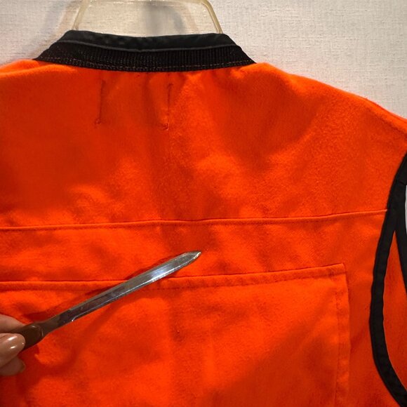 Cabelas Blaze Orange Hunting Game Bag Vest XXL Heavyweight Canvas Snap Pockets - Picture 10 of 13
